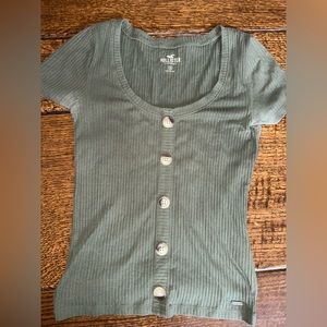 Hollister Green Shirt Size Medium Womens